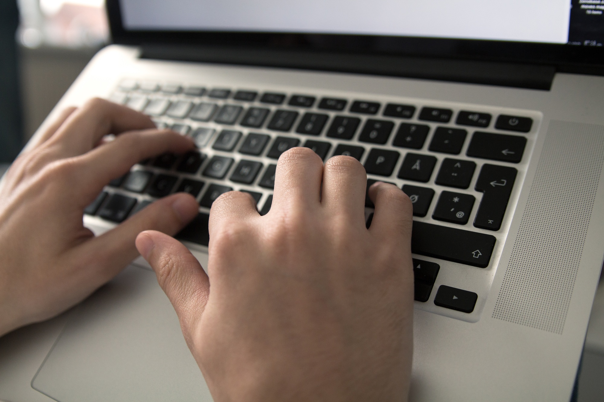 Typing on keyboard