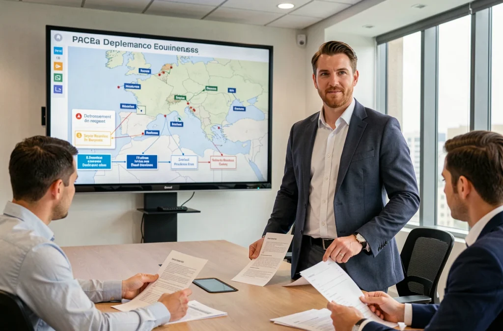 Chef de projet informatique d'un prestataire IT présentant une feuille de route de services pour des entreprises de la région PACA